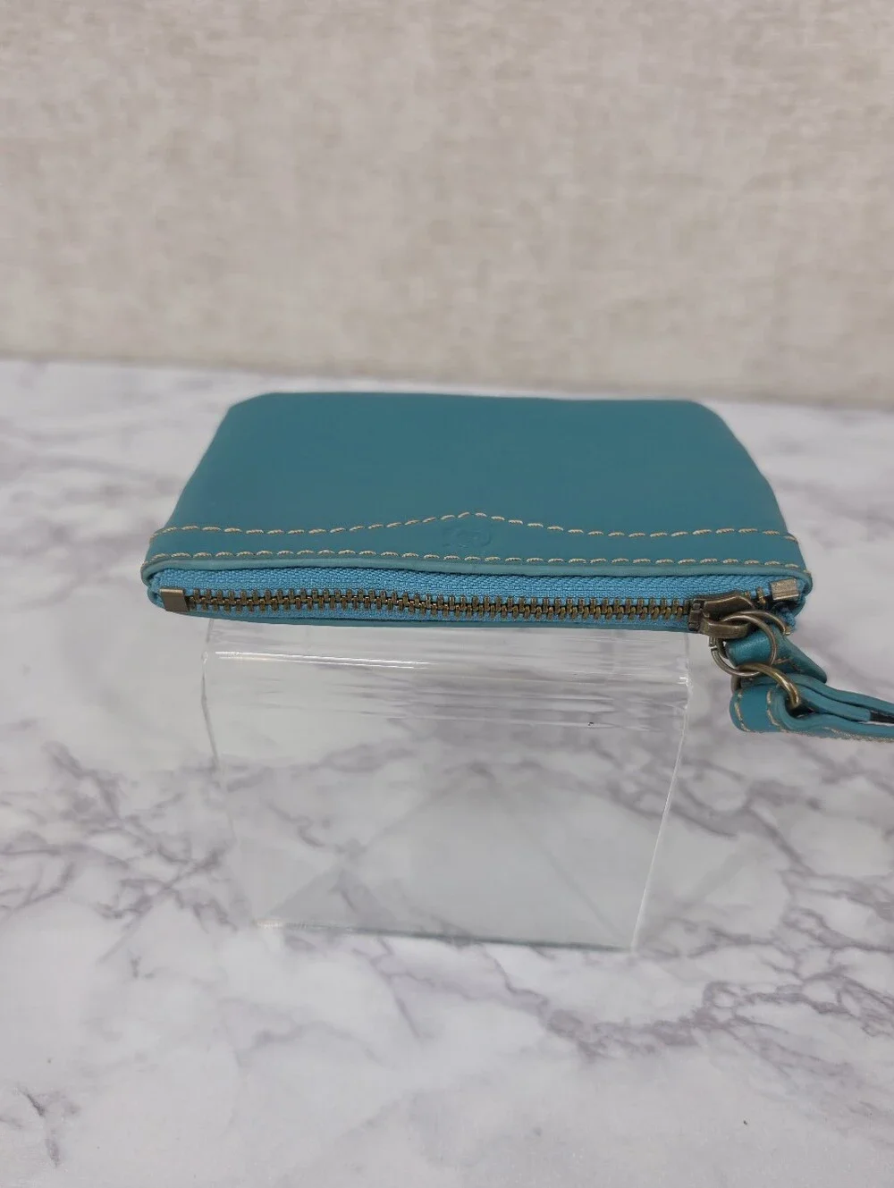 Born Turquoise Leather Wristlet Wallet Small